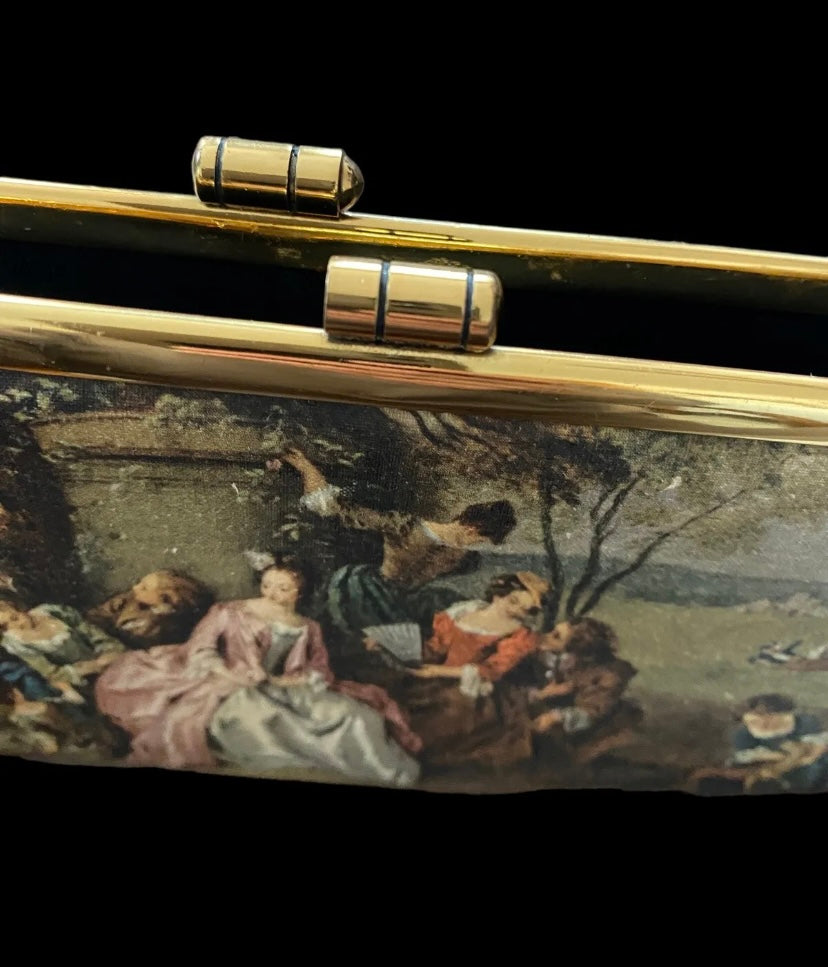 Vintage Italian Renaissance Printed Clutch Made By Tano