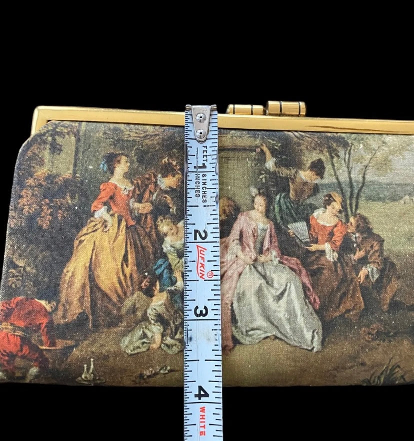 Vintage Italian Renaissance Printed Clutch Made By Tano