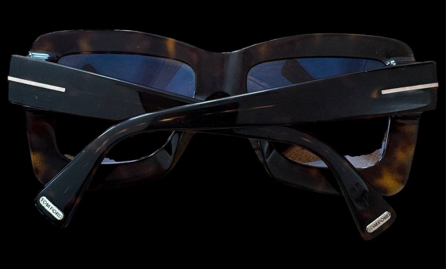Pre-Owned TOM FORD HUTTON-02 TF664 52F DARK HAVANA 55-19 140 +2