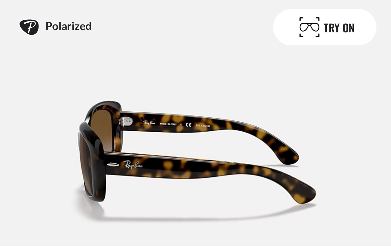 Pre-Owned 💯 Authentic JACKIE OHH RB4102 By Ray Ban Light Havana w/Crystal Brown Polarized Lenses