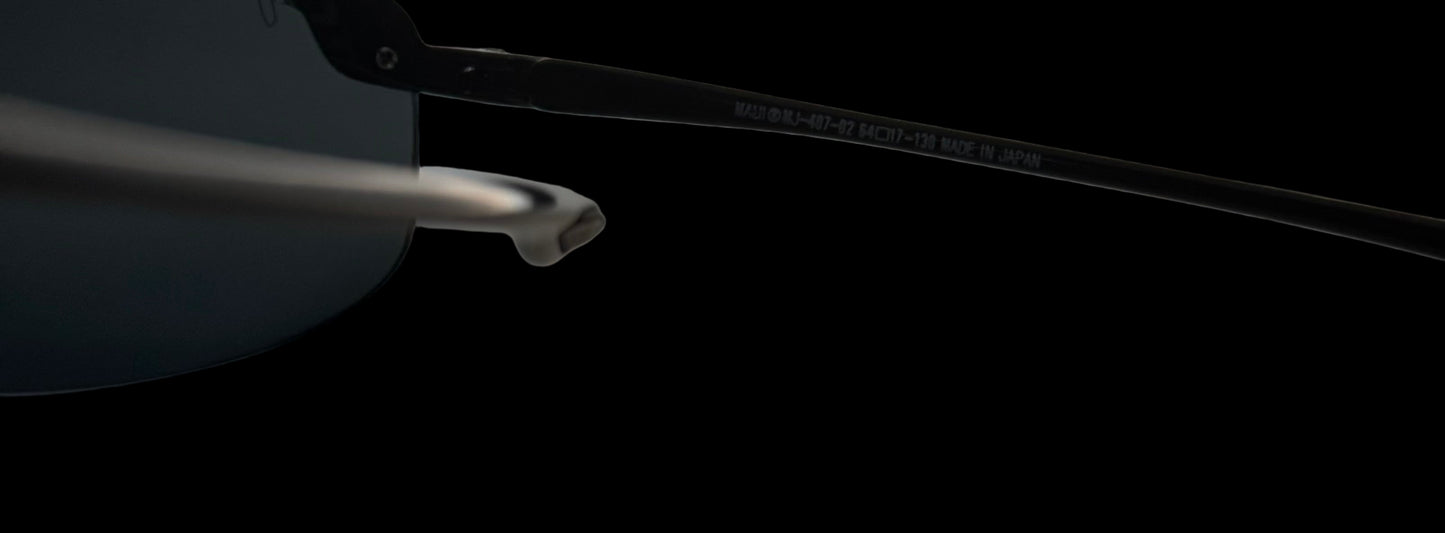 Maui Jim HO'OKIPA 407-02 Gloss Black / Neutral Grey Lens 64-17 130 Made in Japan