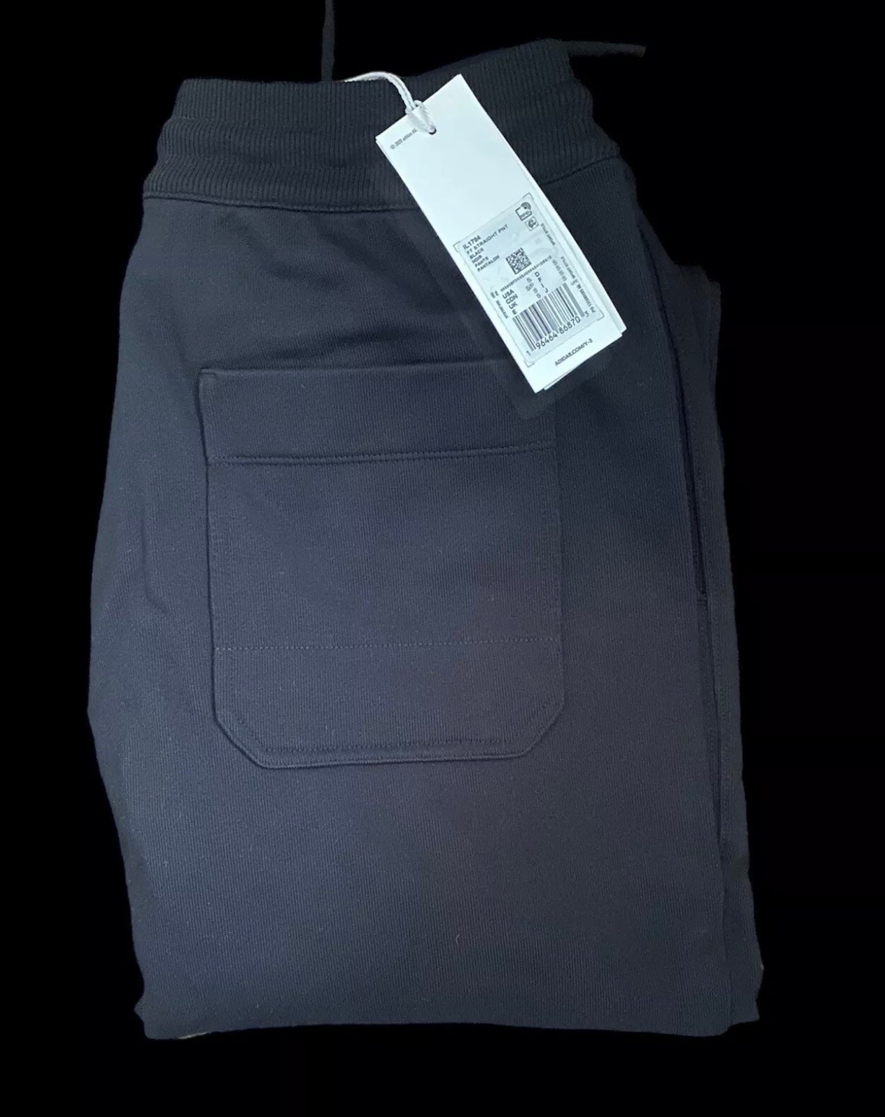 Authentic adidas Y-3 Organic Cotton Terry Cuff Straight Pants Us S Black