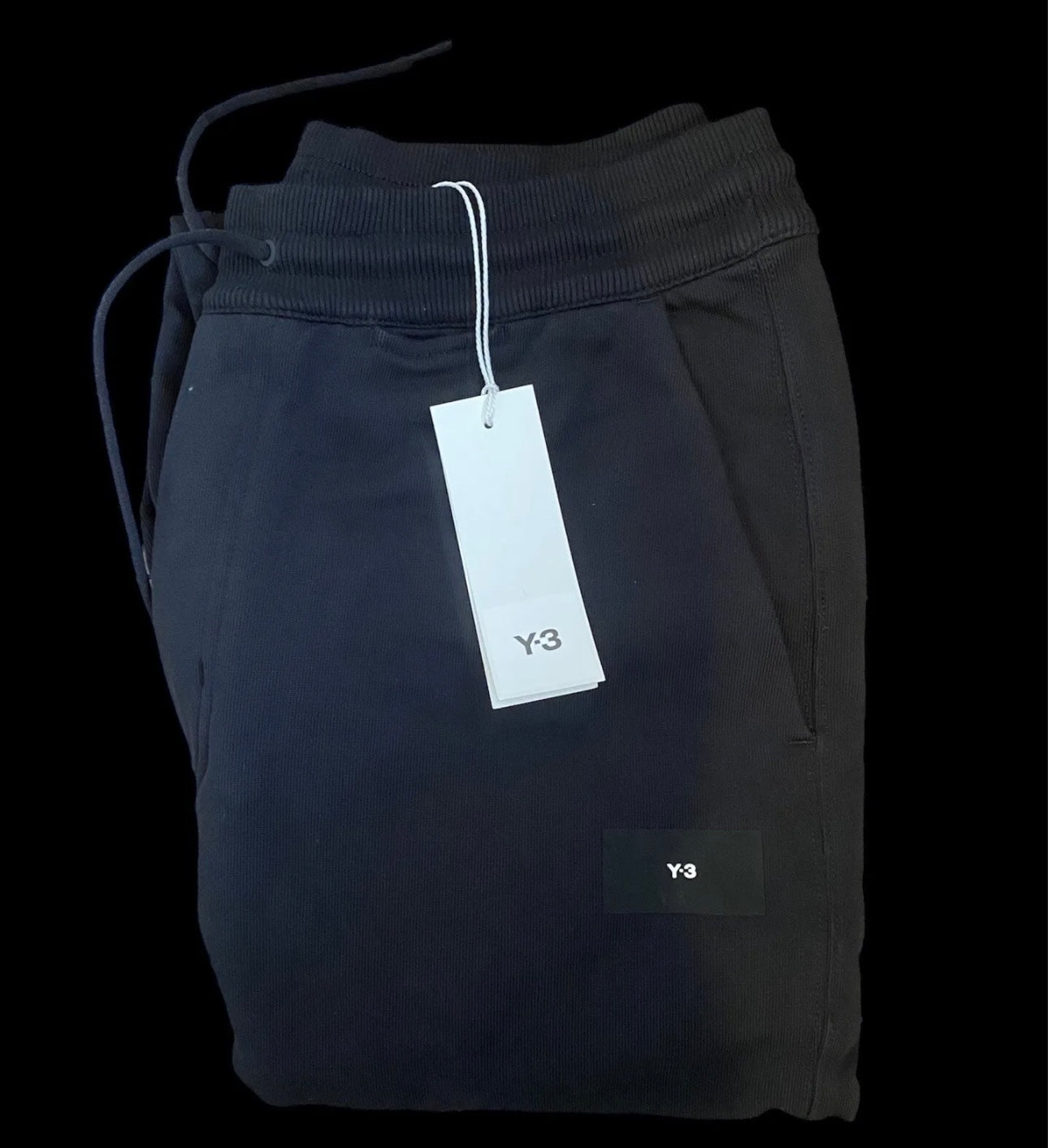 Authentic adidas Y-3 Organic Cotton Terry Cuff Straight Pants Us S Black