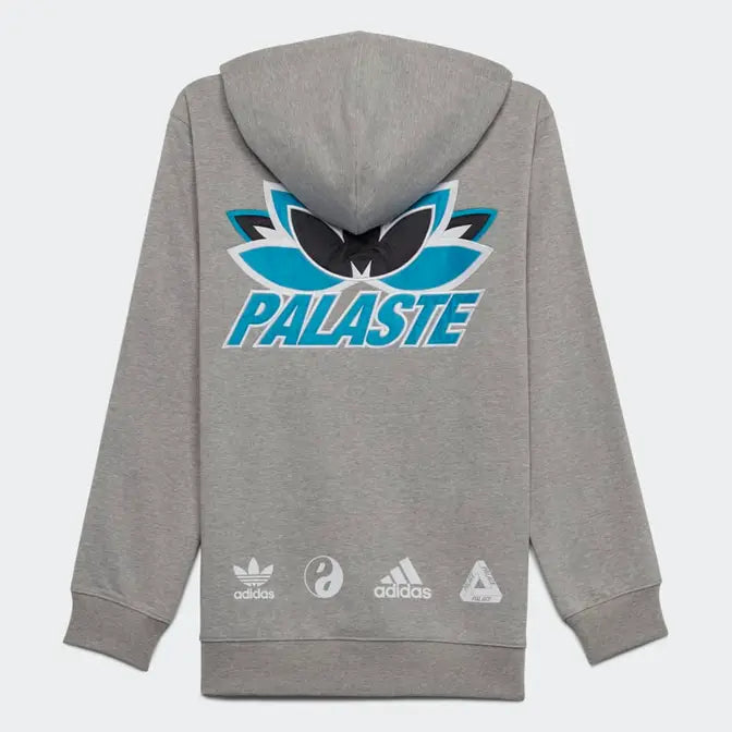 Authentic Palace x adidas Originals Graphic Hoodie - US Medium and S Grey Heather