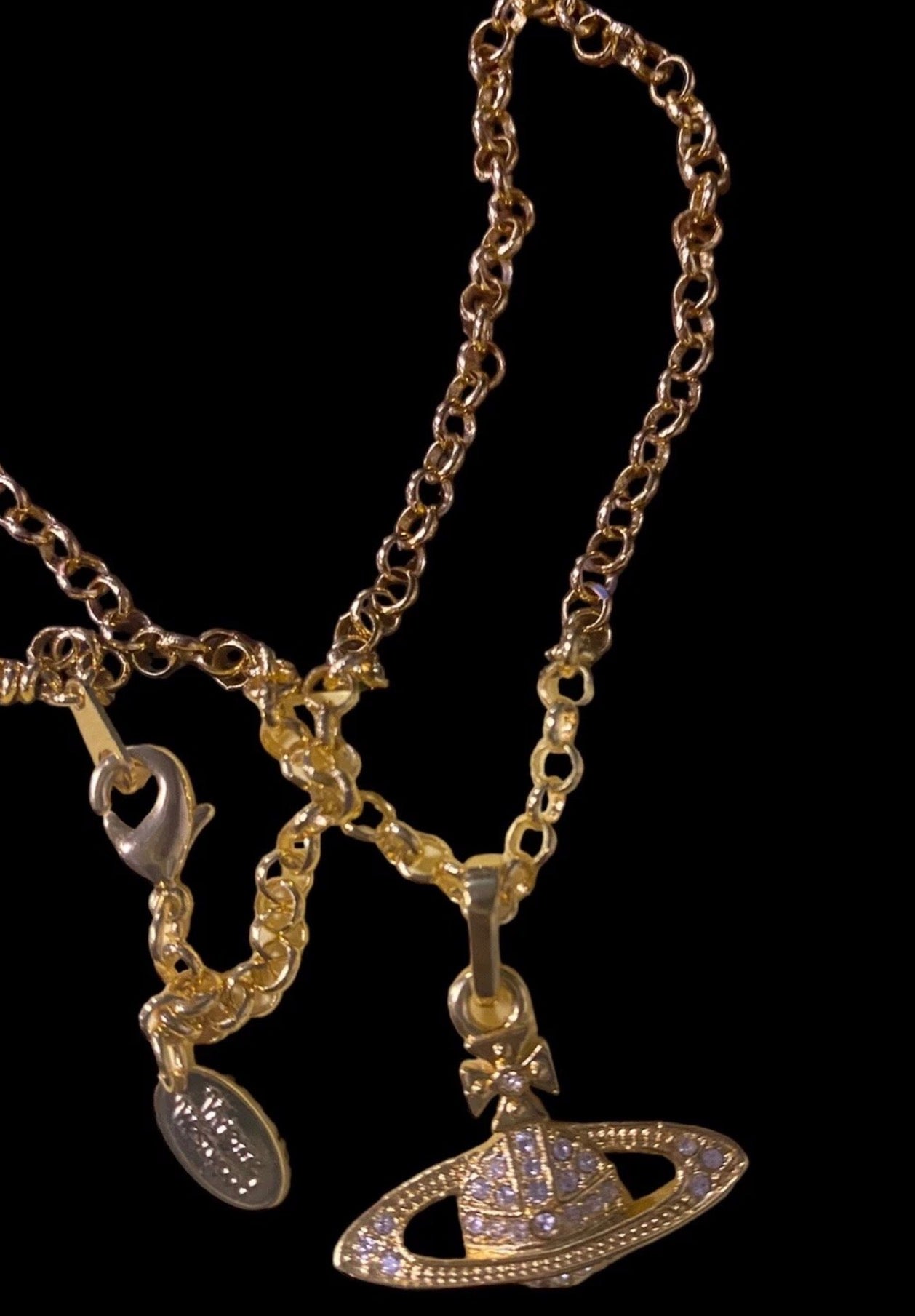 Vivienne Westwood Jewellery brass and cubic zirconia necklace