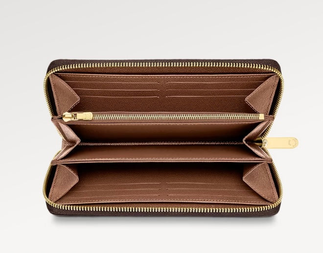 💯% Authentic Louis Vuitton Zippy Wallet Brown Rose Ballerine Monogram