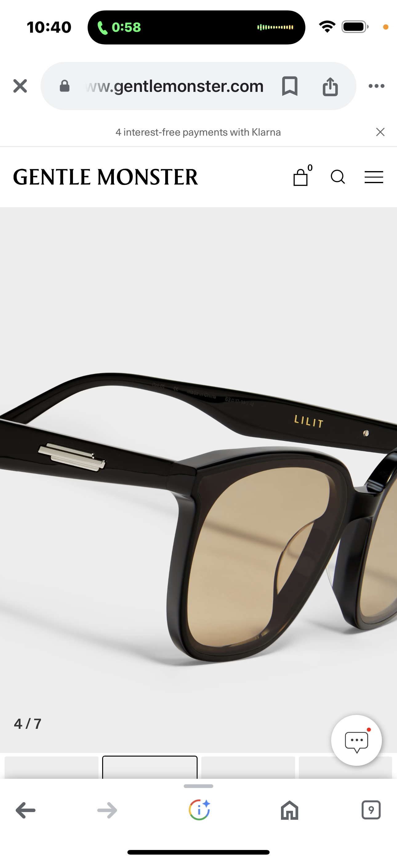 💯% Authentic Gentle Monster Lilit 01(BR) AJ Black