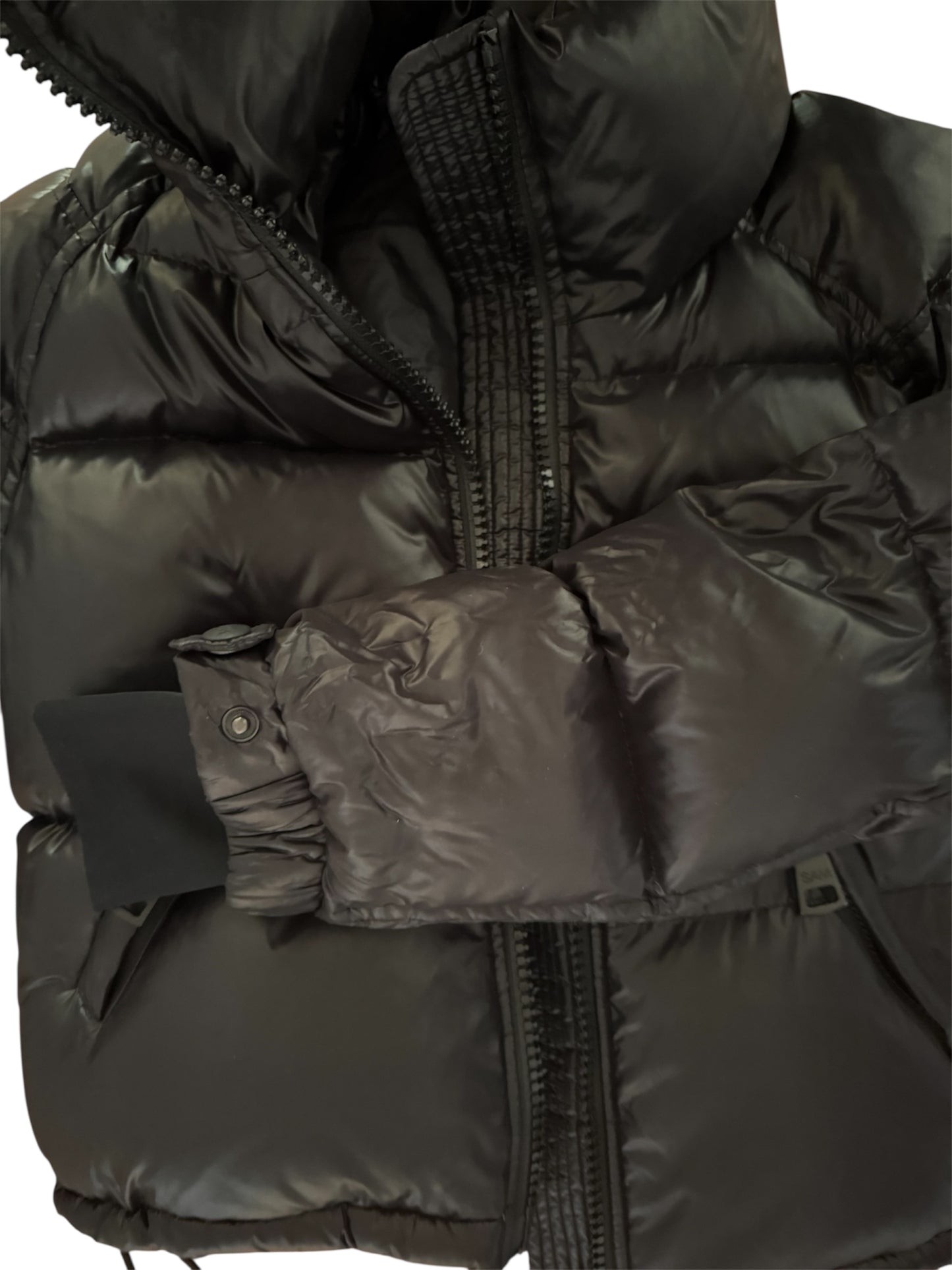 SAM PUFF VEGAN LEATHER DOWN JACKET BLACK SMALL