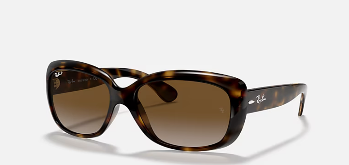 Pre-Owned 💯 Authentic JACKIE OHH RB4102 By Ray Ban Light Havana w/Crystal Brown Polarized Lenses