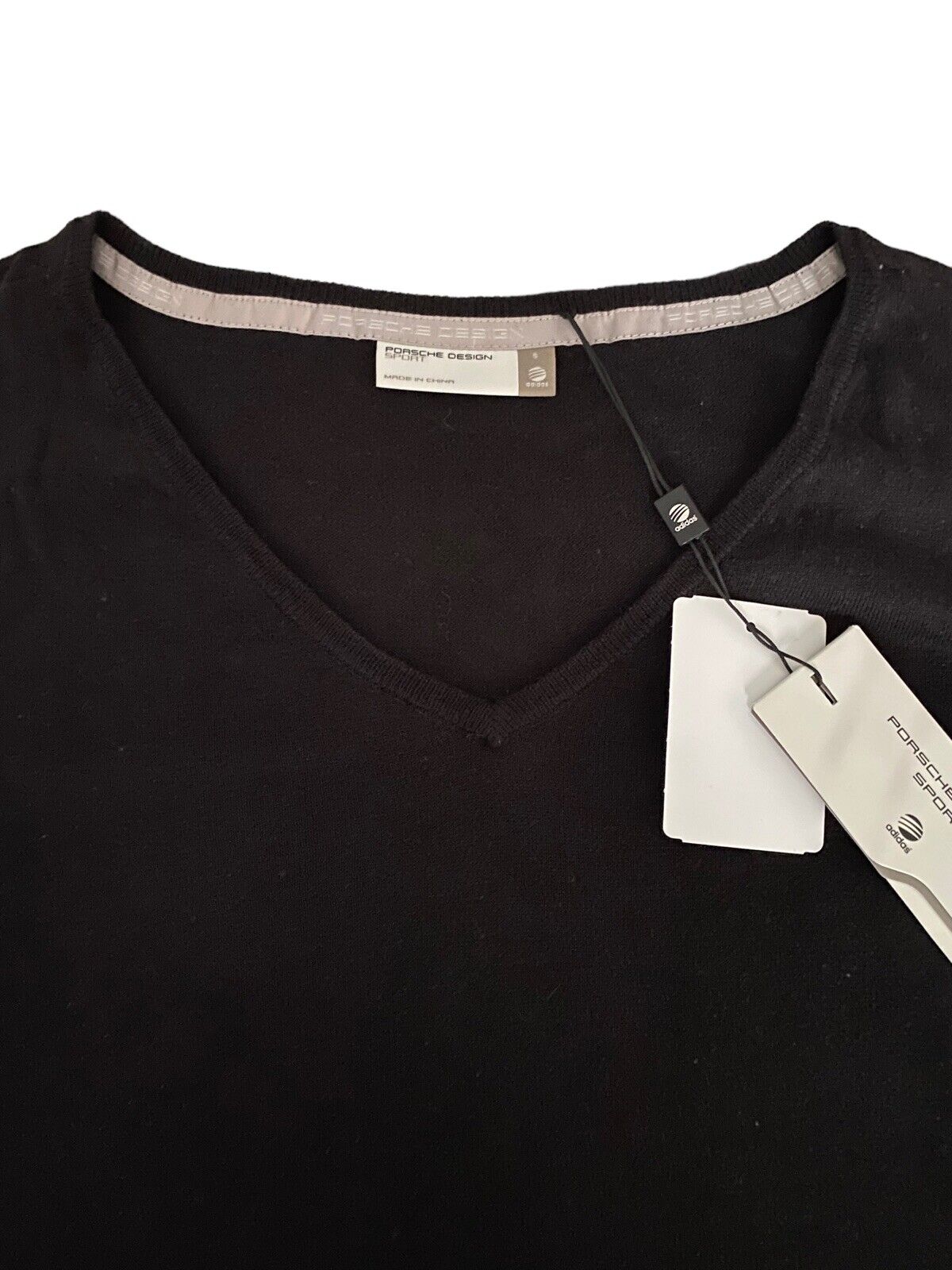 💯 % Authentic Porsche Design Knit V-Neck Long Sleeve Black Sz M