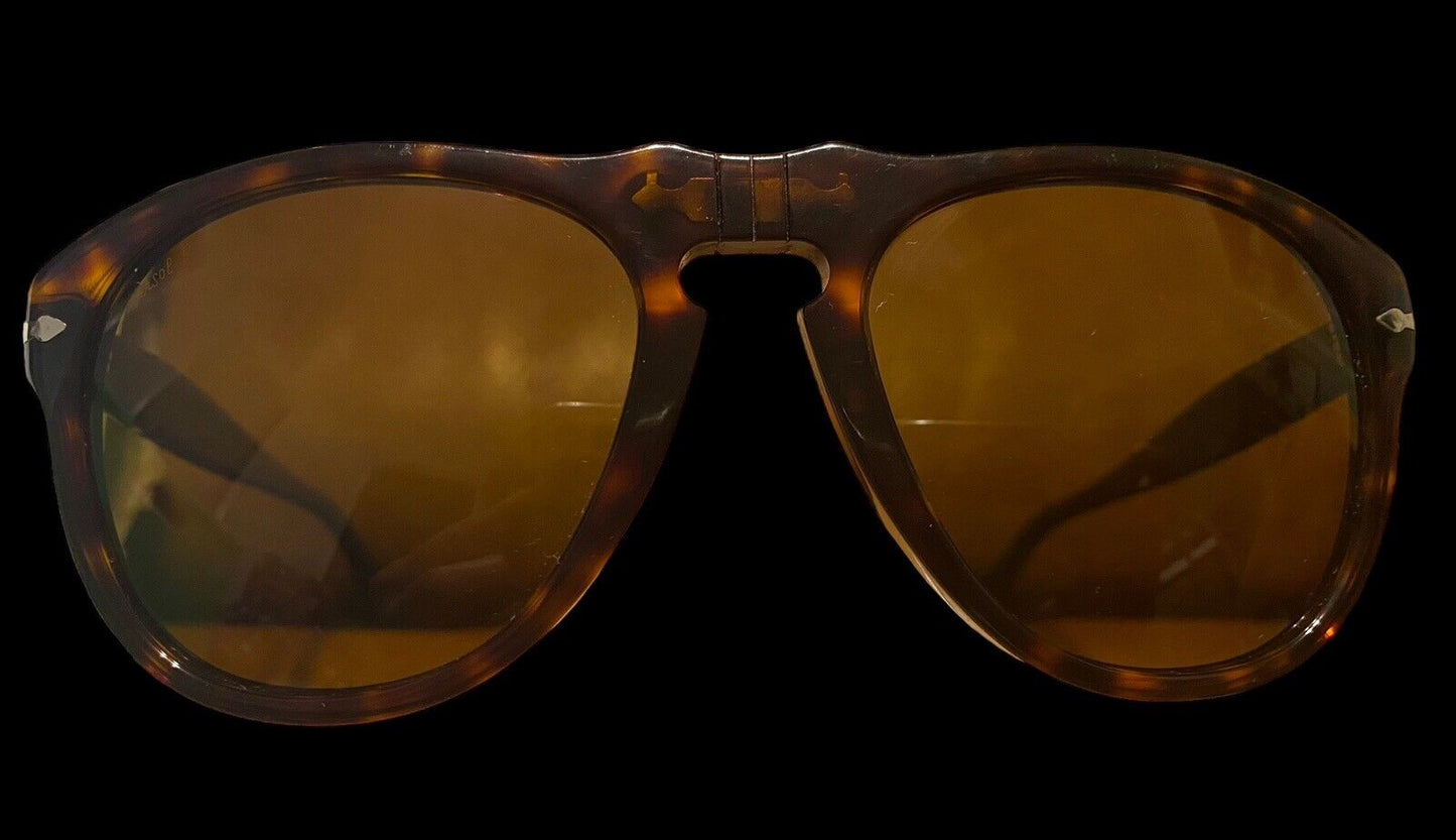 π― % Authentic Persol 649 Havana Brown Polarized Mirror Handmade in Italy