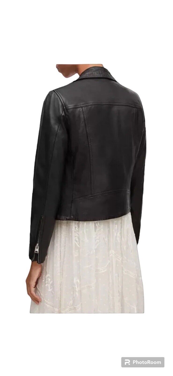 Dalby Leather Black Biker Jacket ALLSAINTS