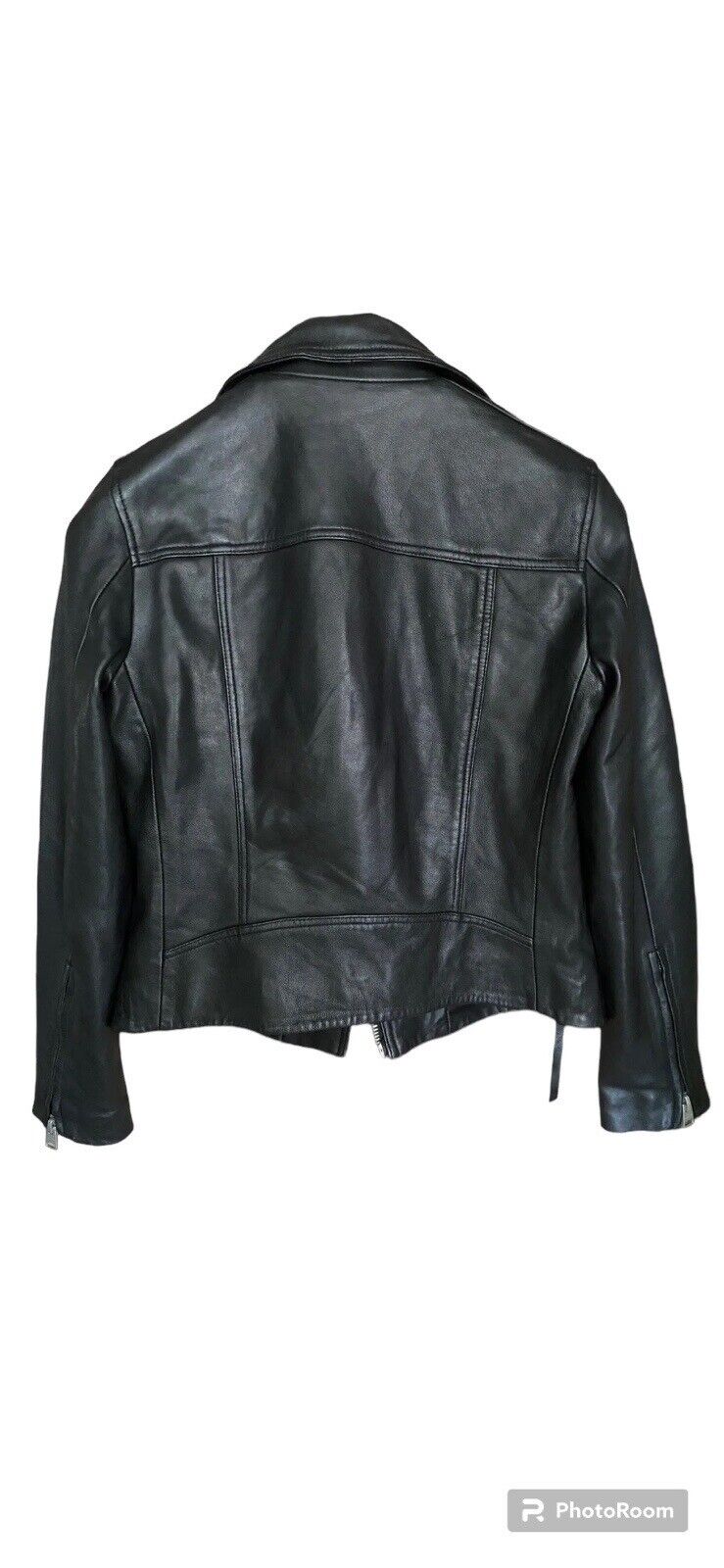 Dalby Leather Black Biker Jacket ALLSAINTS