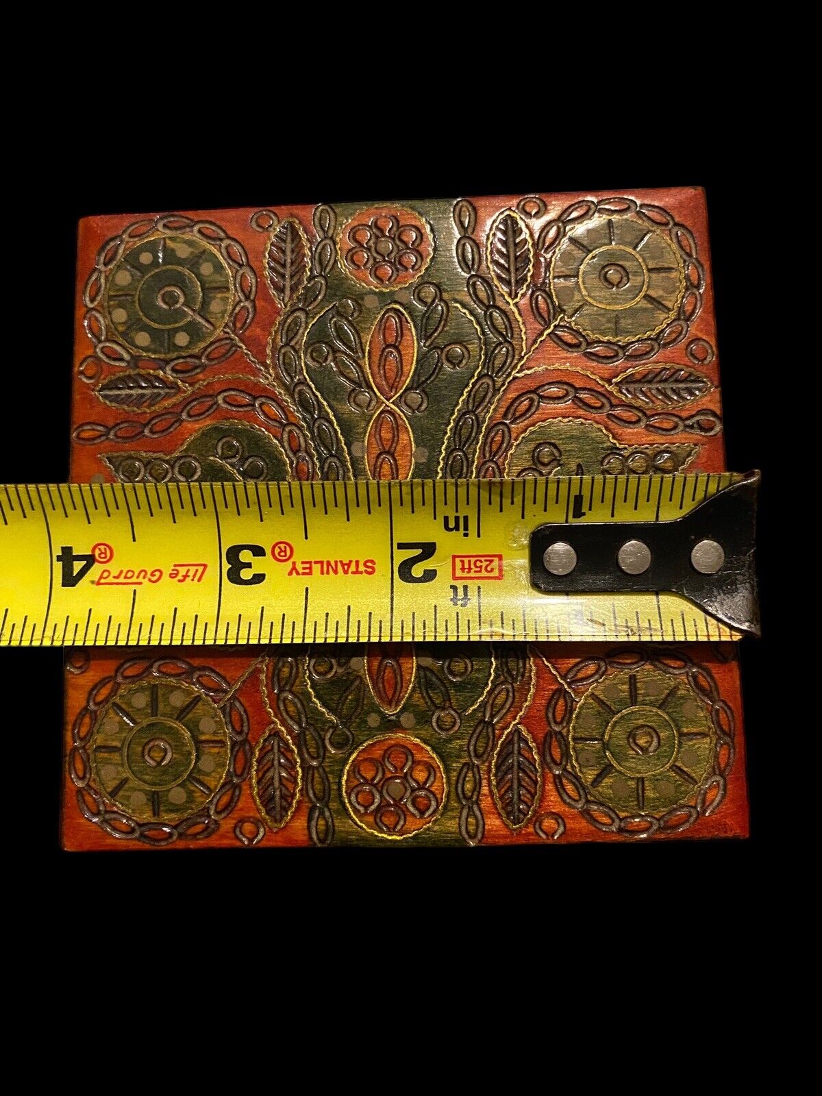 Vintage Small Trinket Jewelry Card Box Carve Made in Poland Pier 1