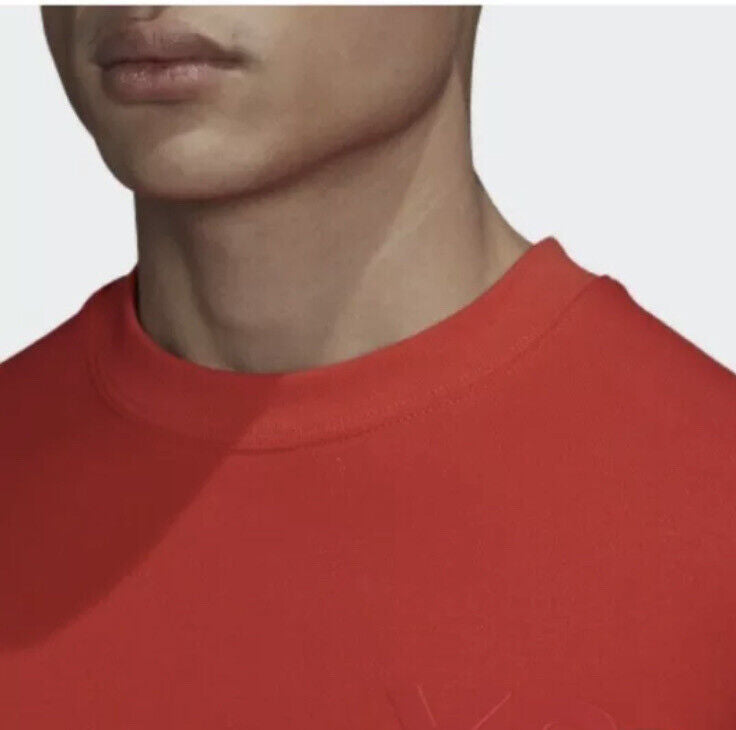 šÆ % AUTHENTIC Y-3 CL BY ADIDAS CHEST LOGO SWEATSHIRT US M RED