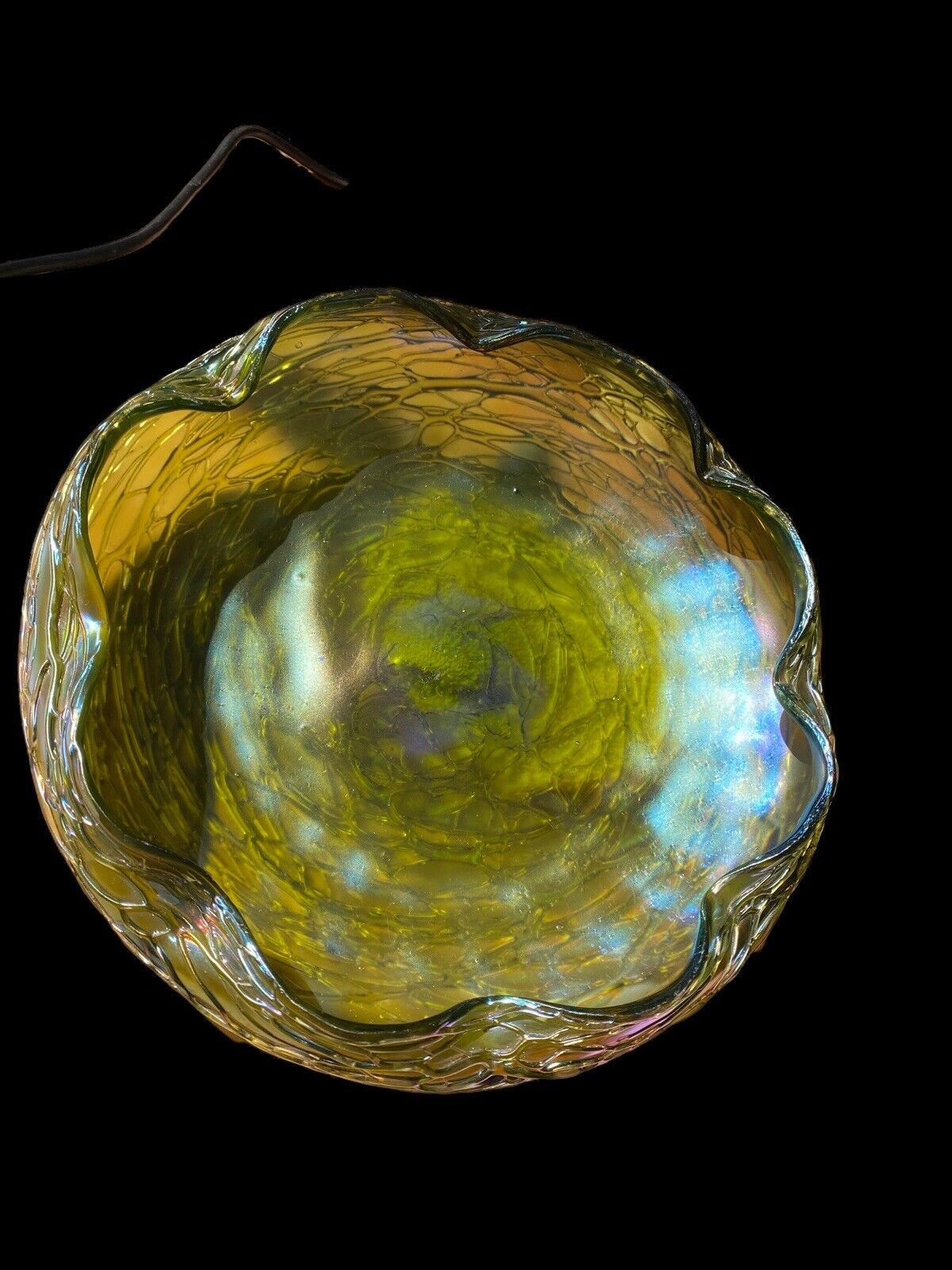 Collectors! Beautiful Big Unique Lotz Glass Bowl