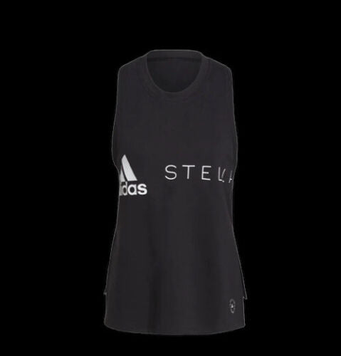 stella mccartney sportswear logo tank top black Adidas