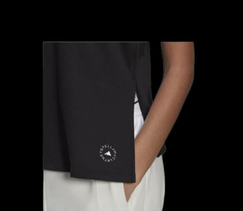 stella mccartney sportswear logo tank top black Adidas