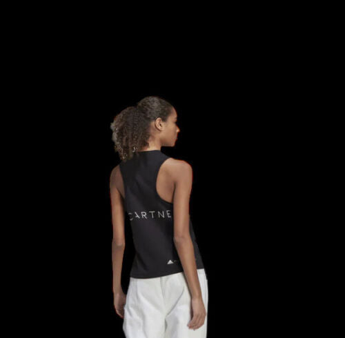 stella mccartney sportswear logo tank top black Adidas