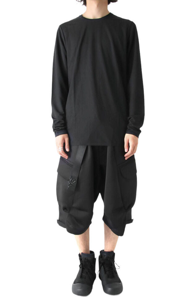 💯 % Authentic Yohji Yamamoto Y-3 CE9474 Black LS Tee "Brand With Three Stripes