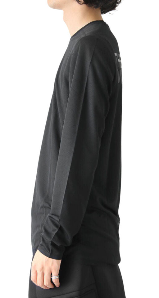 💯 % Authentic Yohji Yamamoto Y-3 CE9474 Black LS Tee "Brand With Three Stripes
