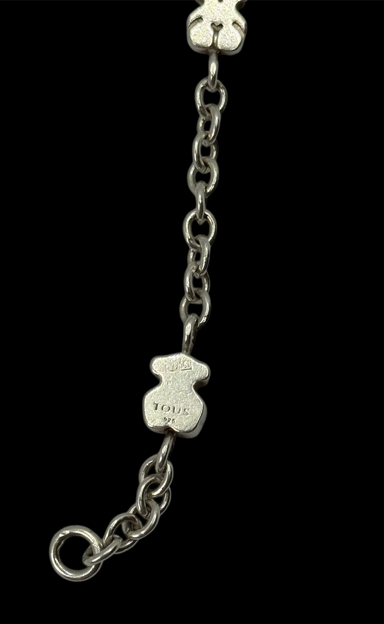 RETIRED !!! TOUS Sterling silver bracelet for women with bear motif, 17.5 cm long, timeless and versatile, Sweet Dolls collection