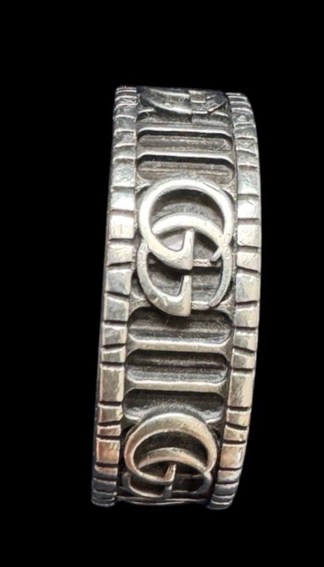 Gucci Sterling Silver GG Marmont Ring Sz 11 Made In Italy 925 Silver