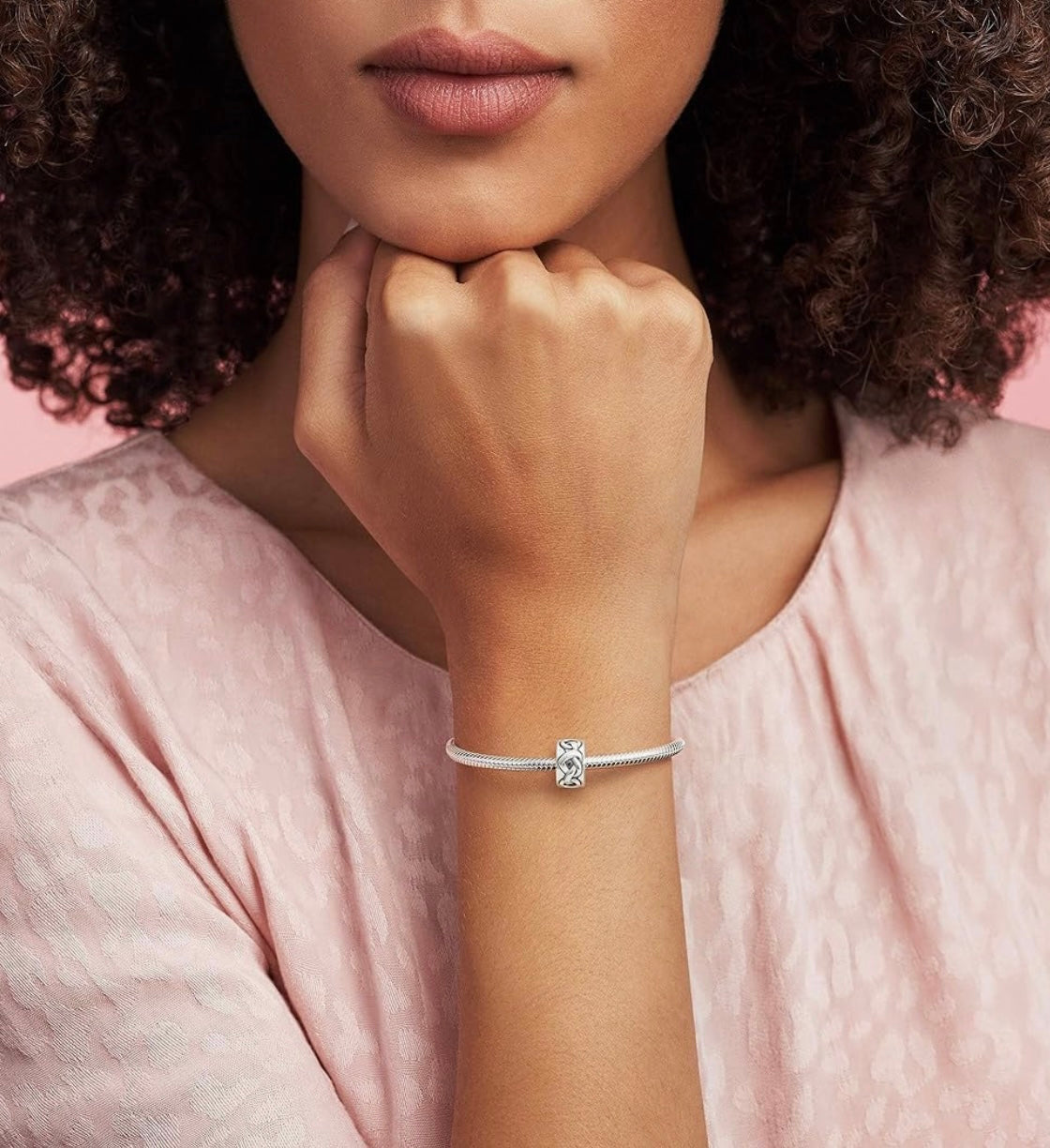 PANDORA Knotted Hearts Clip Charm - Compatible Moments Bracelets -