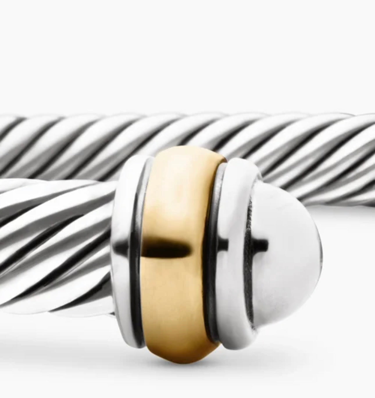 CLASSIC CABLE BRACELET
Sterling Silver with 18K Yellow Gold, 4mm