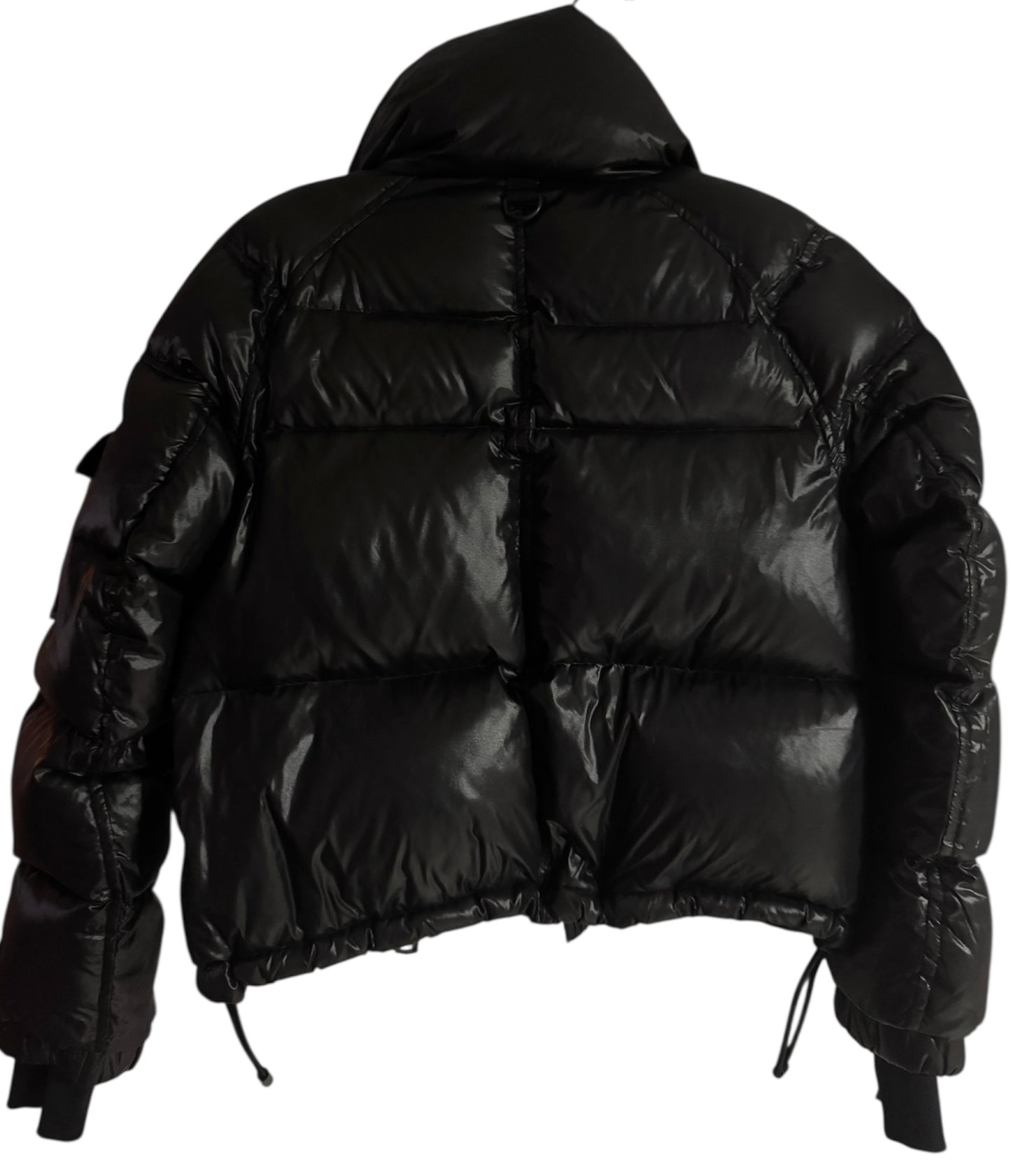 SAM PUFF VEGAN LEATHER DOWN JACKET BLACK SMALL