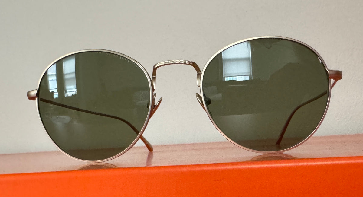 Pre-Loved Giorgio Armani Gold Sunglasses AR6125 3002/2A 62-20 145 2N Made in Italy A