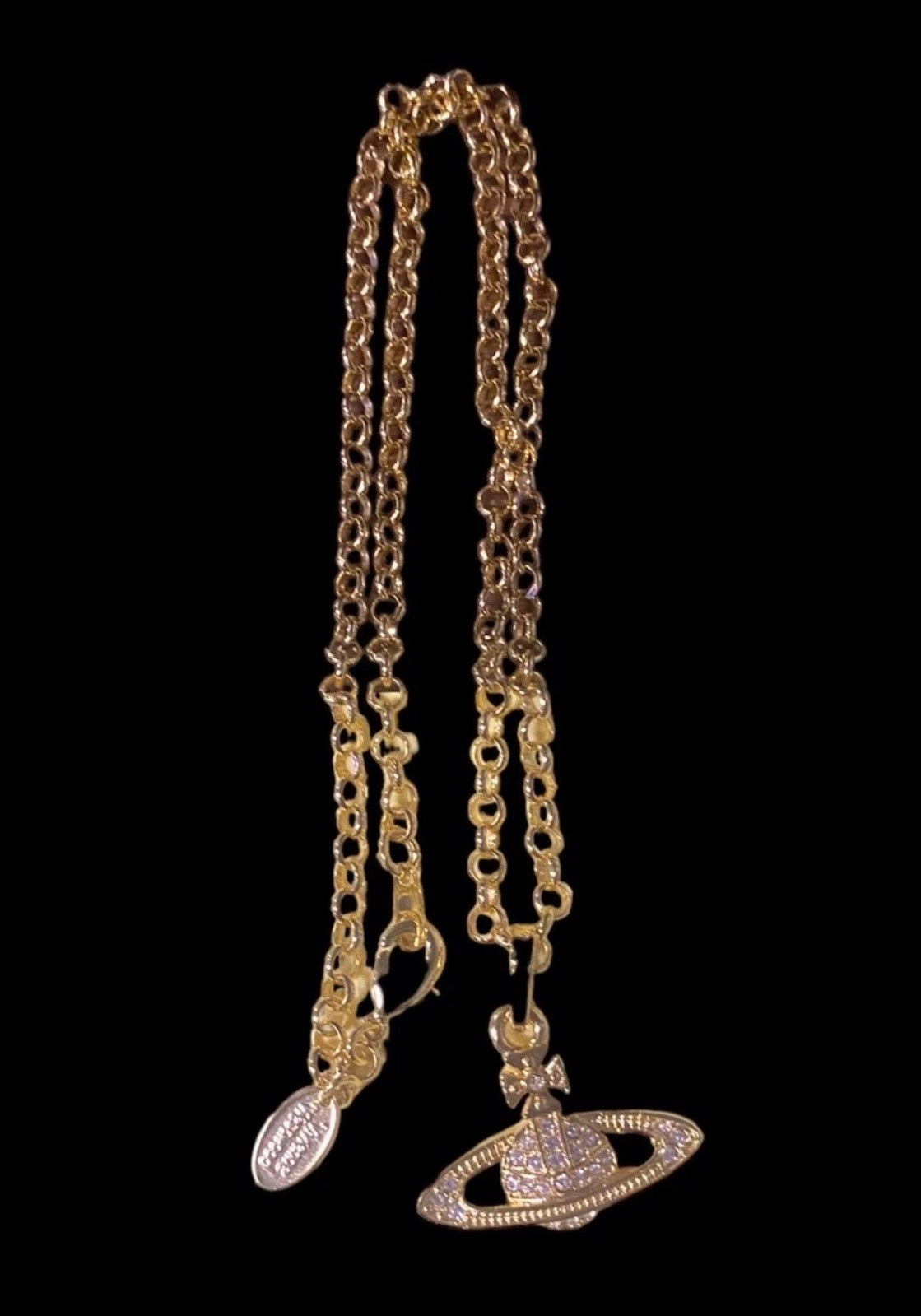 Vivienne Westwood Jewellery brass and cubic zirconia necklace
