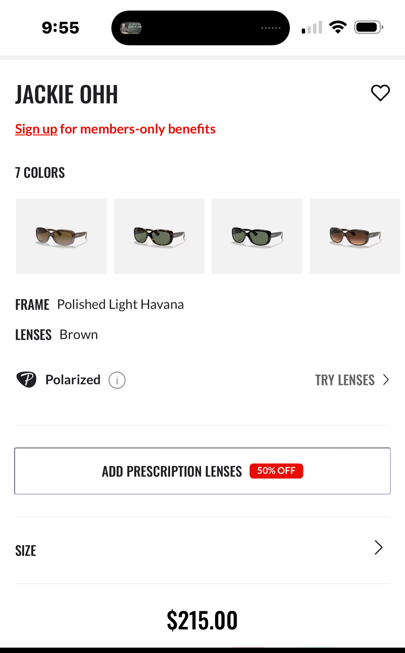 Pre-Owned 💯 Authentic JACKIE OHH RB4102 By Ray Ban Light Havana w/Crystal Brown Polarized Lenses