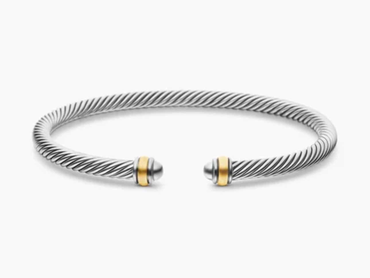 CLASSIC CABLE BRACELET
Sterling Silver with 18K Yellow Gold, 4mm