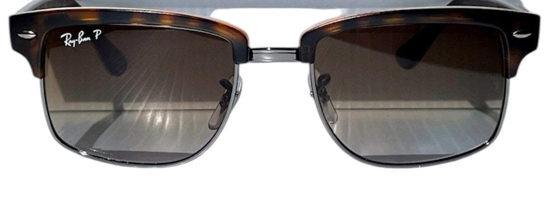 Ray-ban NEW CLUBMASTER Rb4190 878/M2 52-19 145 3P Made in Italy Havana/Brown Polarized Sunglasses