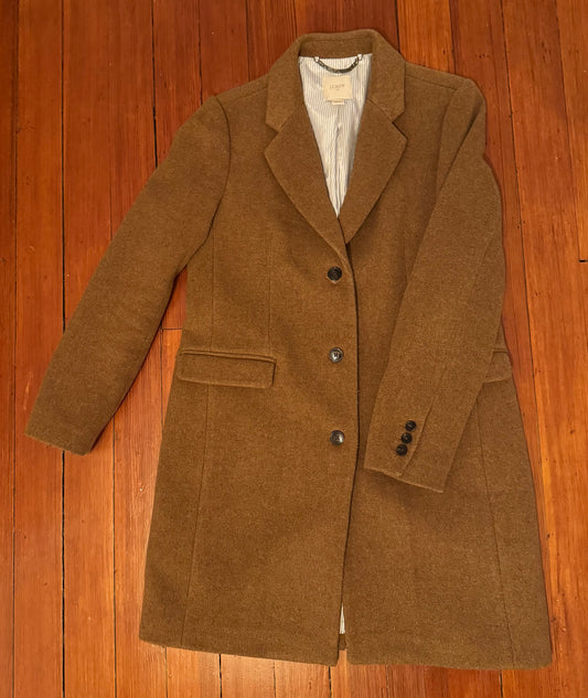 JCrew Wood Caramel Coat Jacket Style E6228 SZ 10