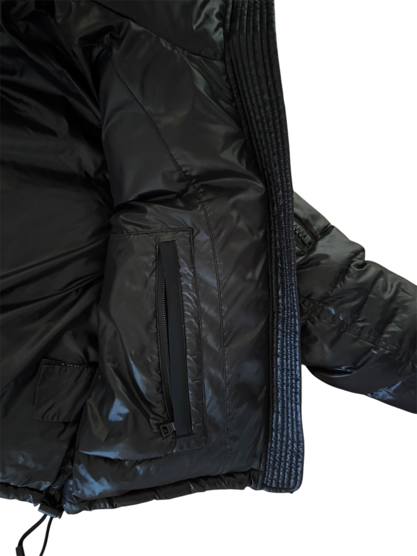 SAM PUFF VEGAN LEATHER DOWN JACKET BLACK SMALL