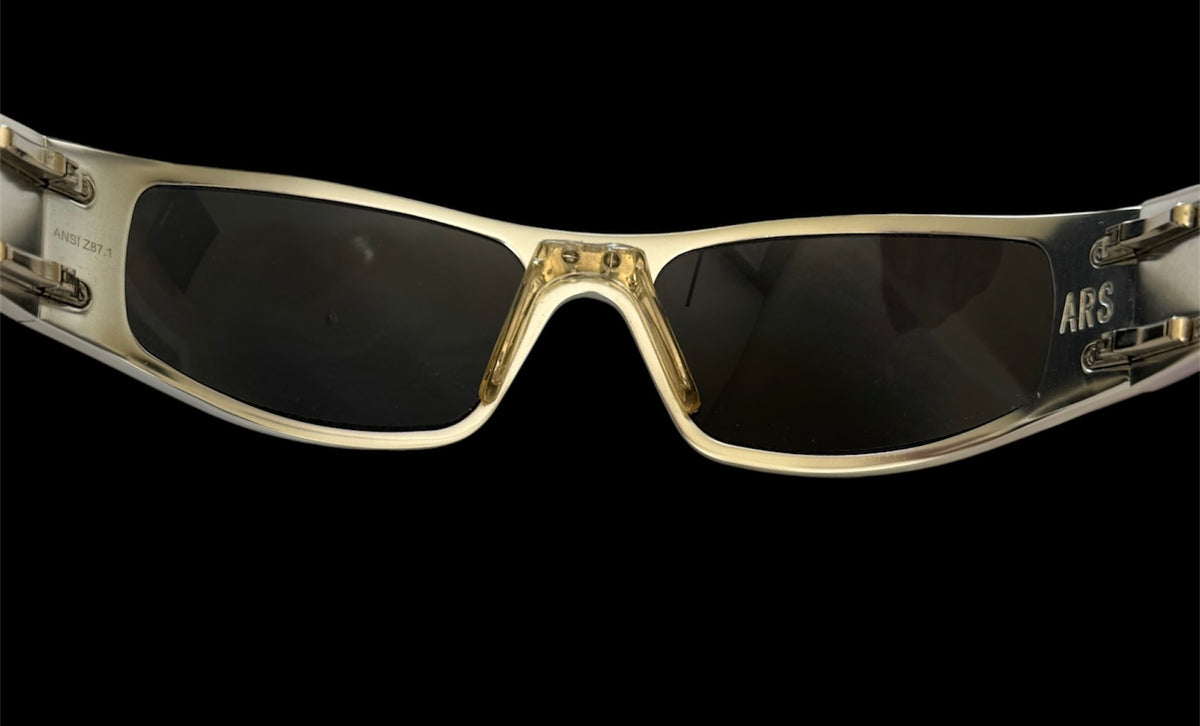 360 Eyewear Raven Icicles Diamond Plate Biker Sunglasses Silver Aluminum USA