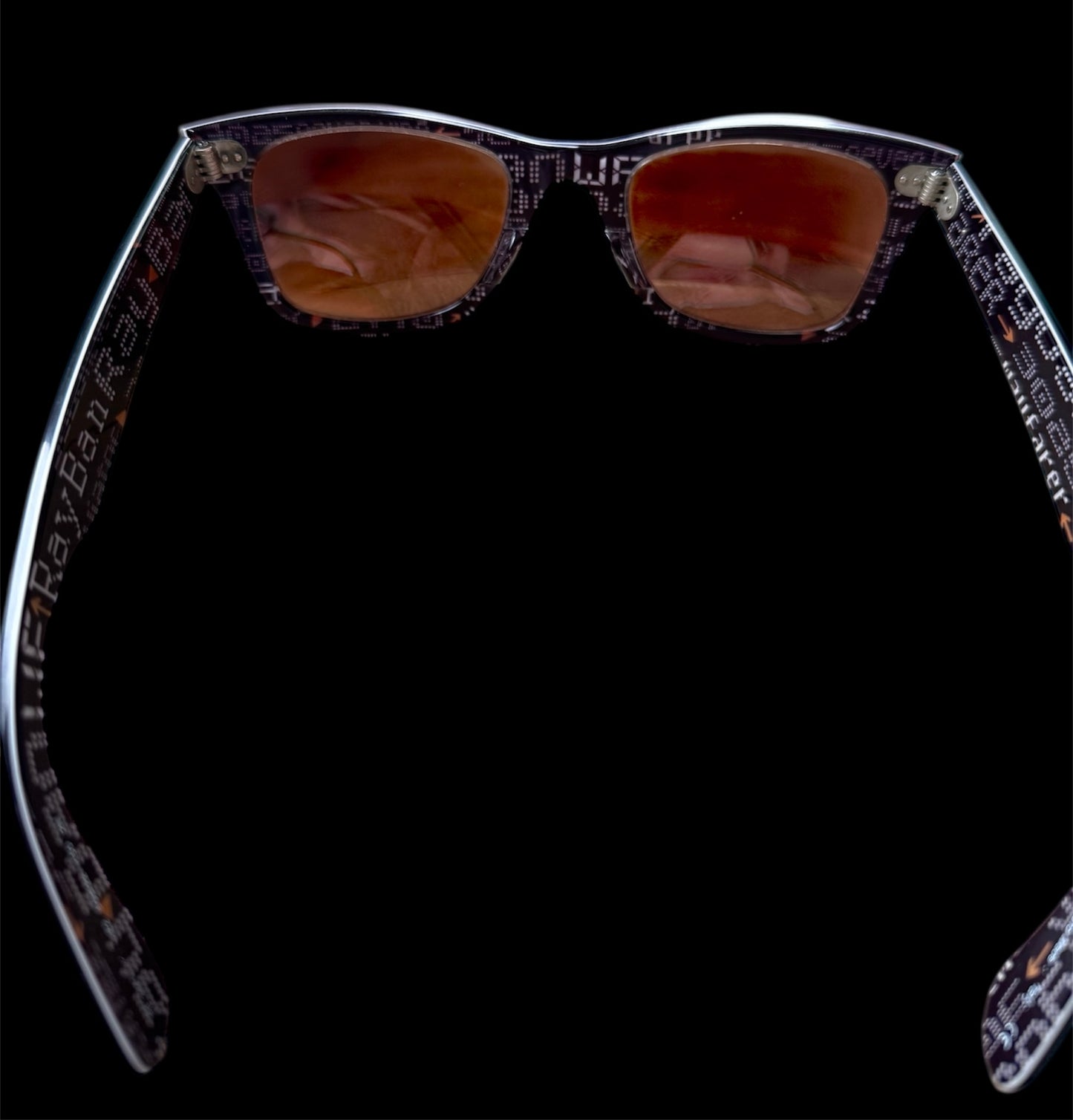 Ray-Ban RB 2140 Wayfarer 1201/Z2 Pale Purple Gradient Front with Black Temples/Pink Copper Mirror Lenses