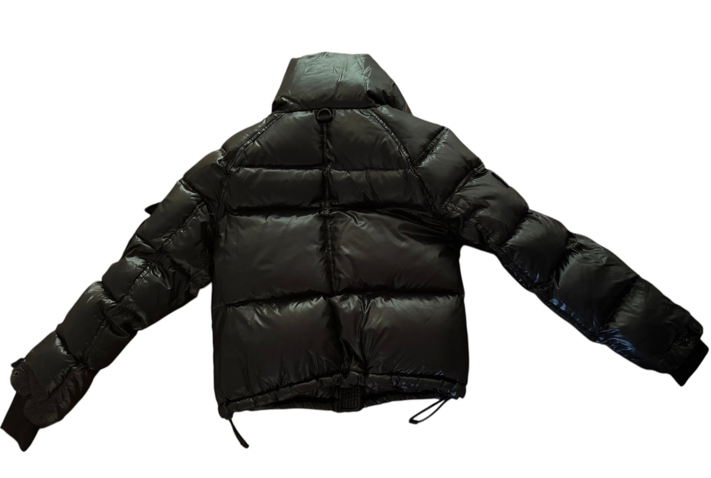 SAM PUFF VEGAN LEATHER DOWN JACKET BLACK SMALL