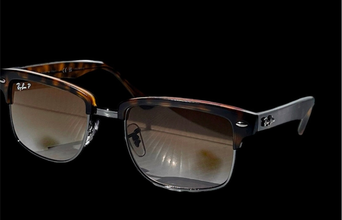 Ray-ban NEW CLUBMASTER Rb4190 878/M2 52-19 145 3P Made in Italy Havana/Brown Polarized Sunglasses