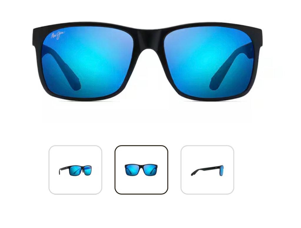 Maui Jim Red Sands mj432-2M Matte Black / Blue Hawaii Polarized Sunglasses – 59-17 140 – Made in Japan