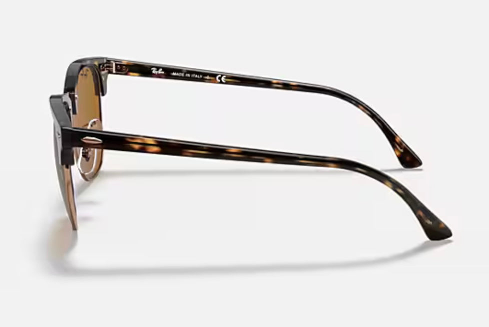 Ray-ban NEW CLUBMASTER Rb4190 878/M2 52-19 145 3P Made in Italy Havana/Brown Polarized Sunglasses