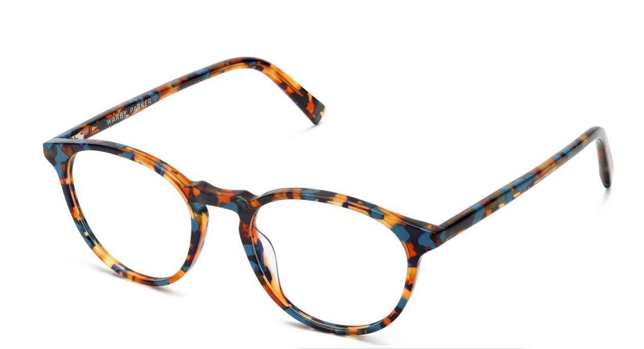 Warby Parker Eyeglasses Butler M 238 Teal Tortoise Panto Frame 52- 19 145