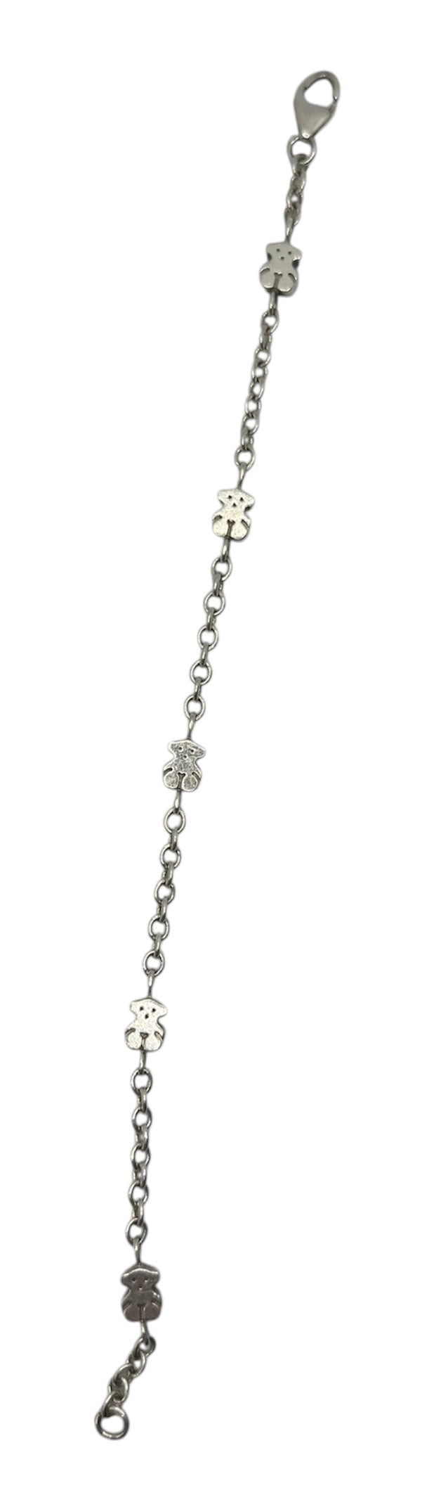 RETIRED !!! TOUS Sterling silver bracelet for women with bear motif, 17.5 cm long, timeless and versatile, Sweet Dolls collection