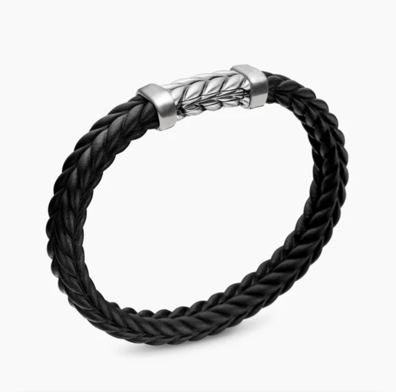 Men's David Yurman Chevron Black Rubber Link Bracelet