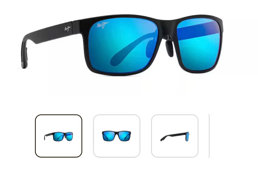 Maui Jim Red Sands mj432-2M Matte Black / Blue Hawaii Polarized Sunglasses – 59-17 140 – Made in Japan