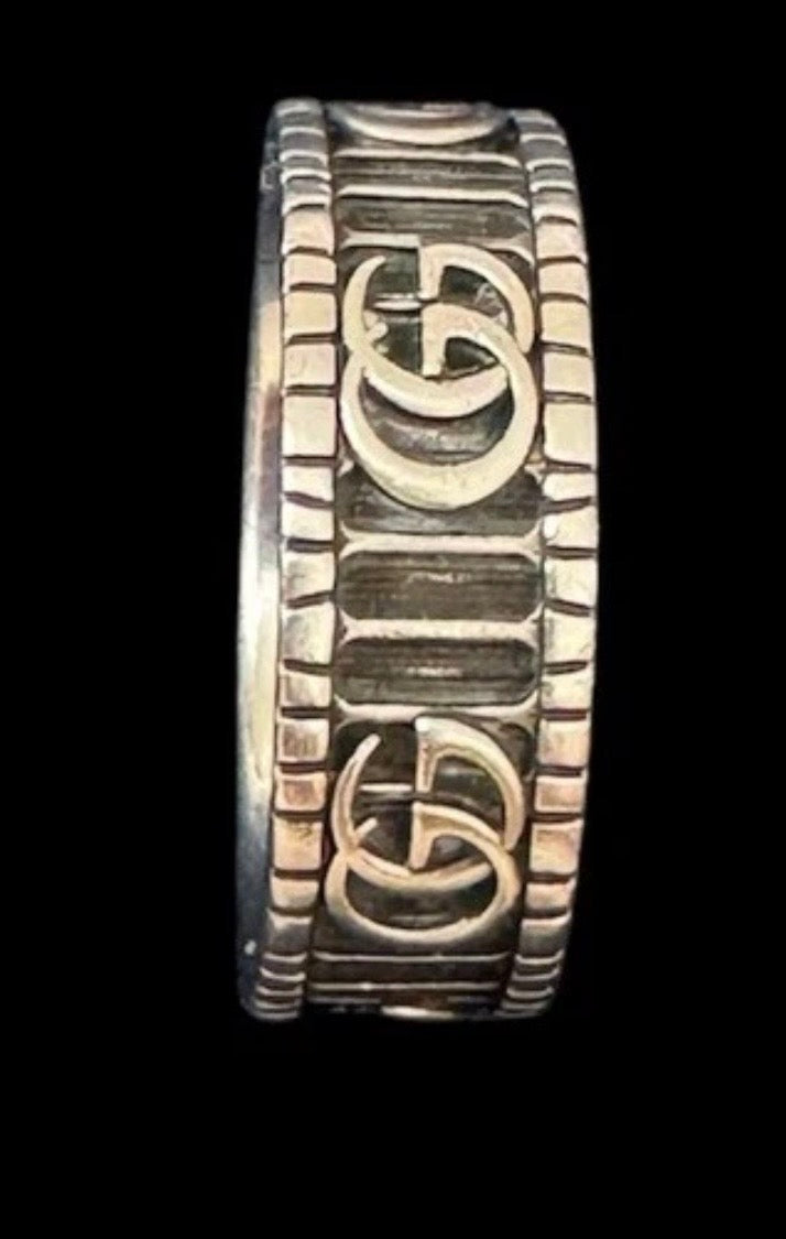 Gucci Sterling Silver GG Marmont Ring Sz 11 Made In Italy 925 Silver