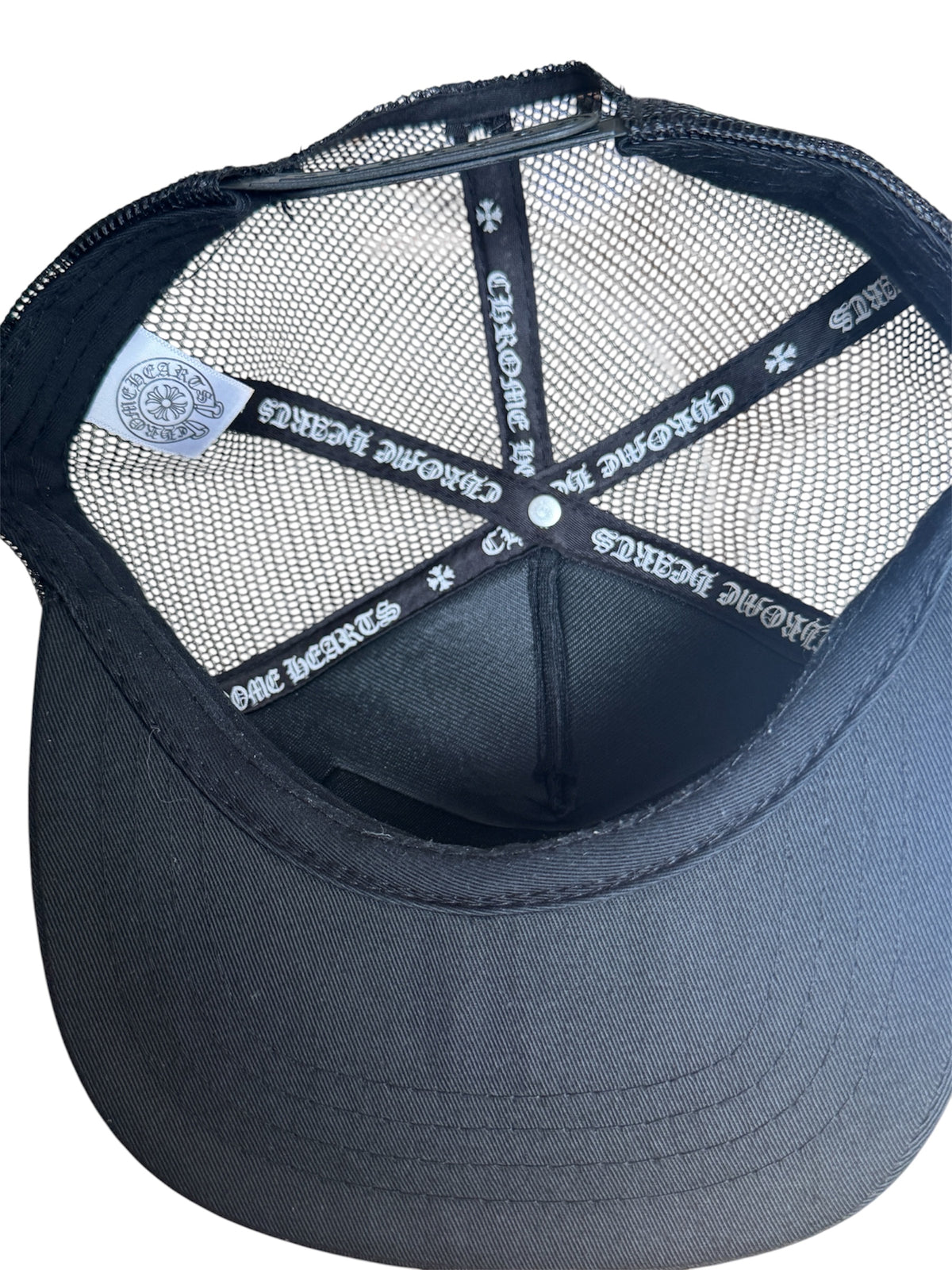 Authentic Chrome Hearts CH New York City Trucker Hat Black/Black