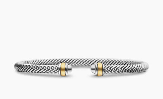 CLASSIC CABLE BRACELET
Sterling Silver with 18K Yellow Gold, 4mm